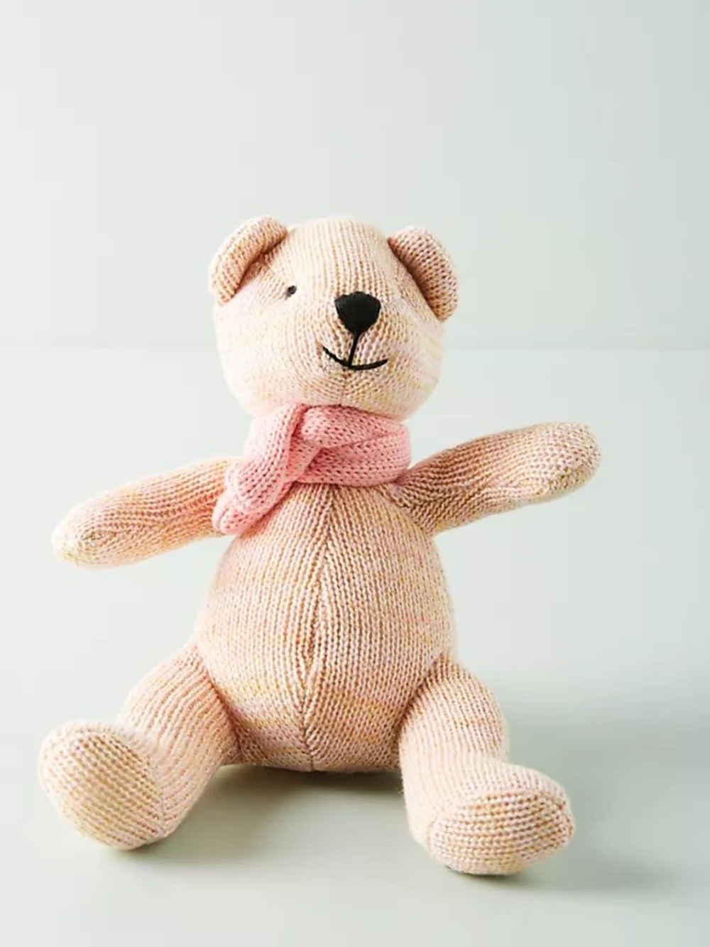 Anthropologie Small Stuffed Pink Glitter Bear 6”